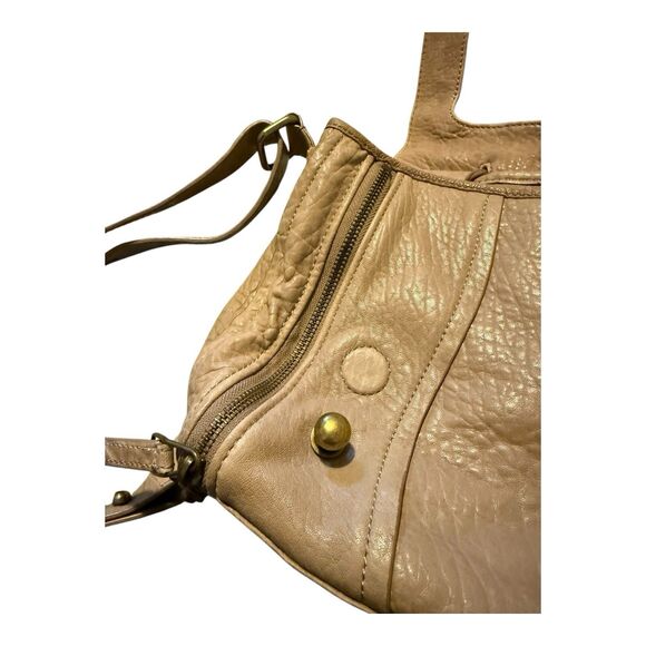 OLIVIA HARRIS Brown Leather Shoulder Bag/Crossbody - Military-ish Look - Picture 6 of 11
